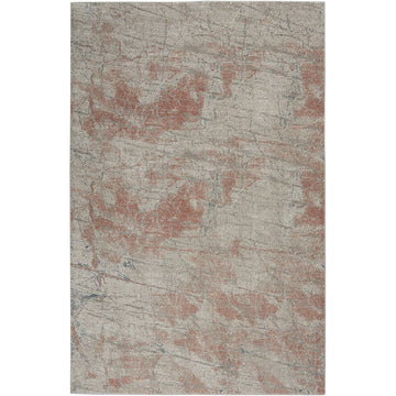 Rustic Textures RUS15 Modern Abstract Distressed Shimmer Carved Hi-Low Textured Durable Polyblend Short-Pile Light Grey/Rust Rug-Nourison-Rug Love - The Most Loved Rug Store